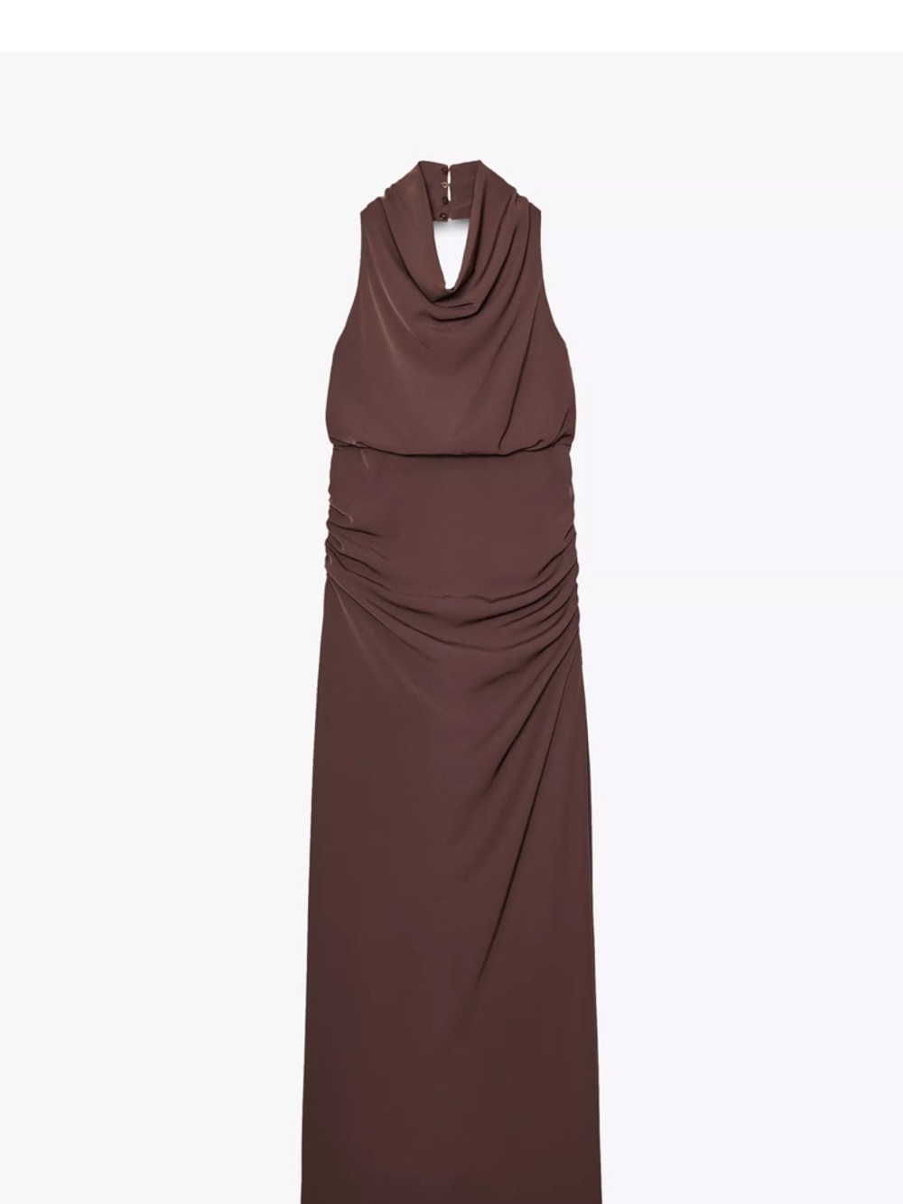 Zara Brown Cowl Neck Maxi Dress
